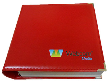 папка из красного кожзама с нанесением логотипа фирмы
